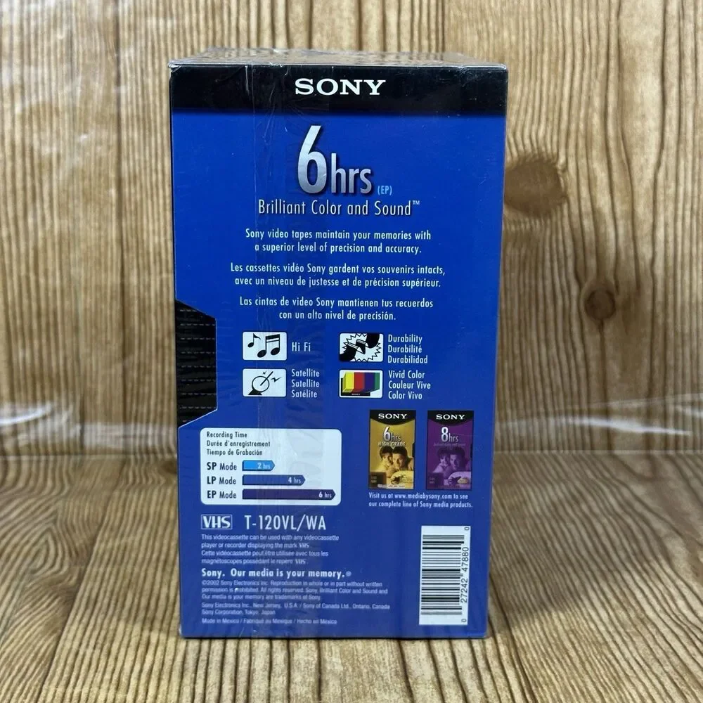 Sony VHS T-120VL/WA‎ Standard Grade VHS Blank Tapes 5 pack Sealed And New